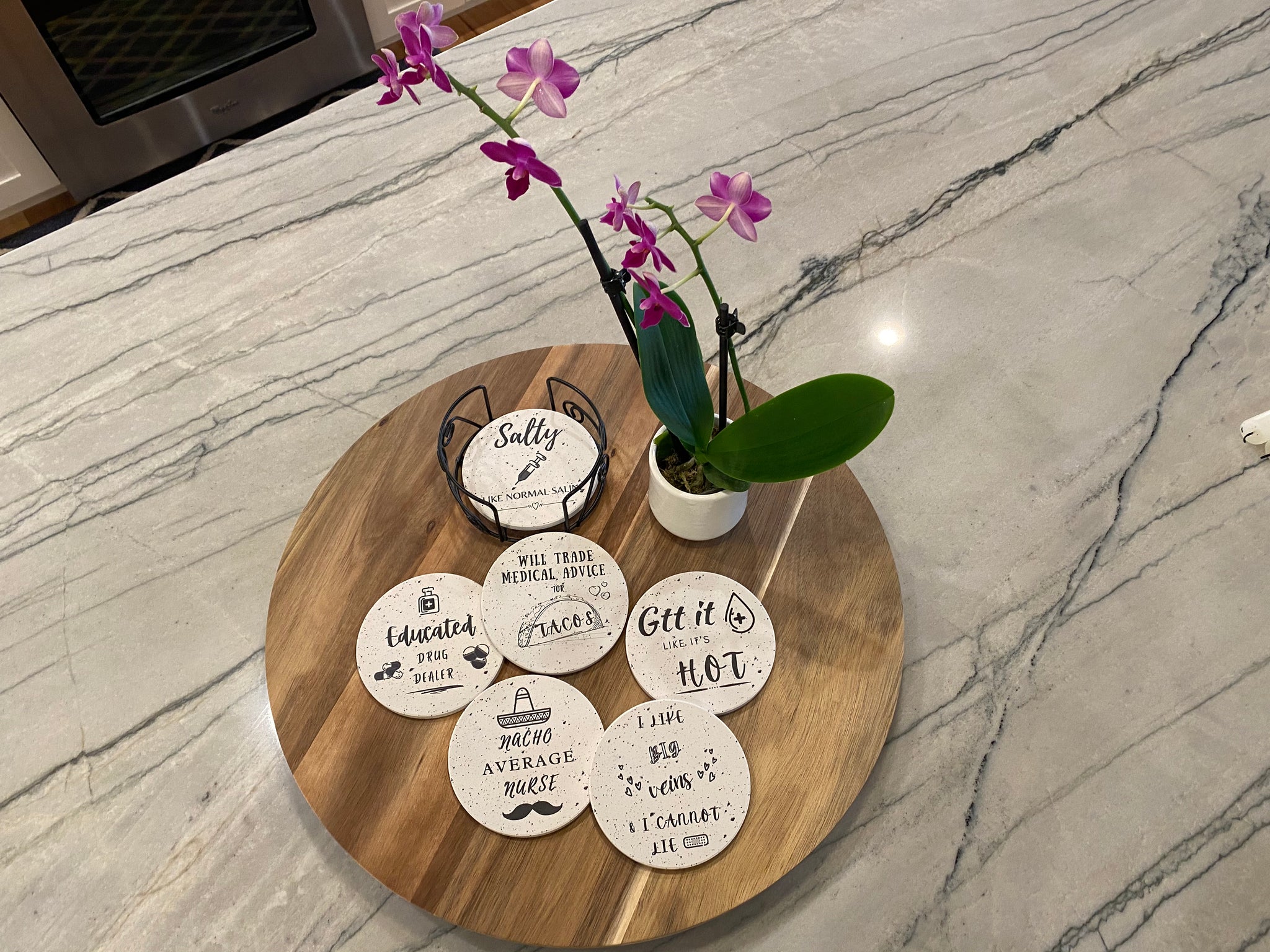 Funny Nurse Practitioner Coaster Set - Wooden Drink Coasters Gifts For Nurses, Women